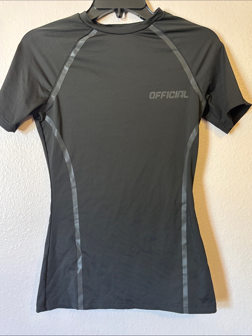 Boohoo Official Activewear Compression T-Shirt Black Short Sleeve Size US 6